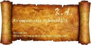 Krompaszky Adeodát névjegykártya